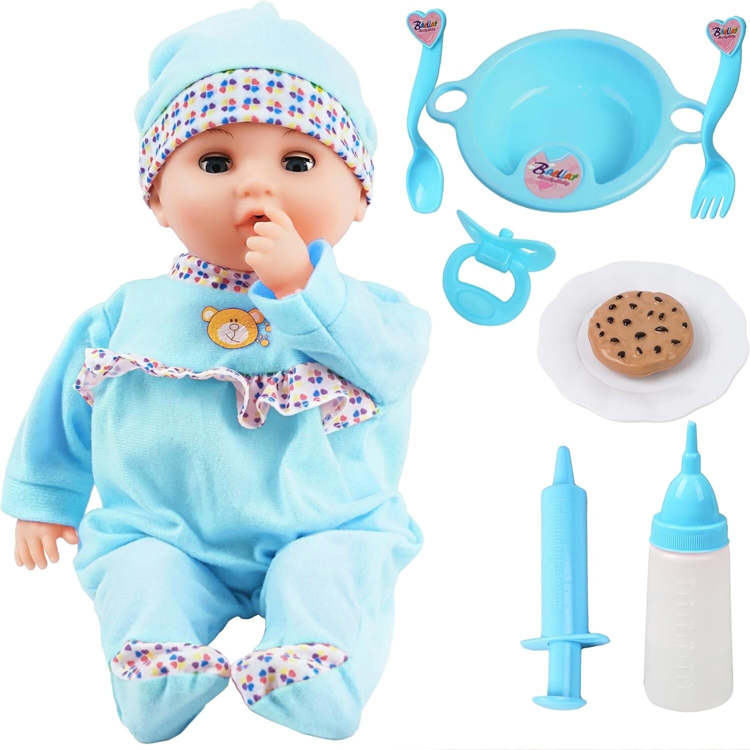 Interactive Baby Doll with Sounds & Accessories - 16-Inch Gift for Ages 2-5