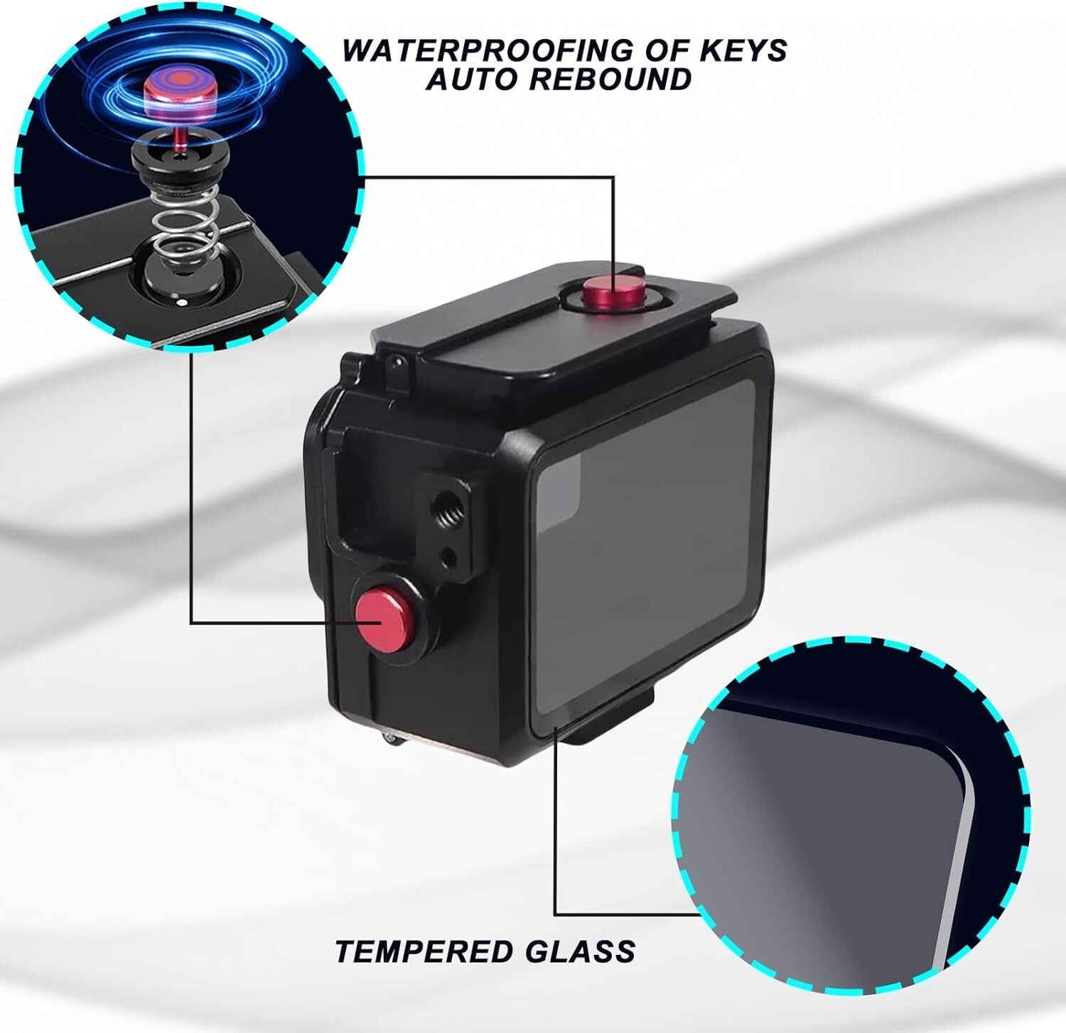 GoPro Hero 13/12/11/10/9 Waterproof Case with Handlebar Mount - Max Depth 263FT