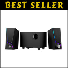 Load image into Gallery viewer, 2.1 Hi-Fi USB Powered Speakers with Subwoofer – Enhanced Bass &amp; 6 Lighting Modes