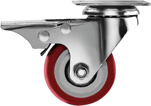 Load image into Gallery viewer, Durable 2" Red Polyurethane Caster Wheels - 360-Degree Maneuverability Set of 24
