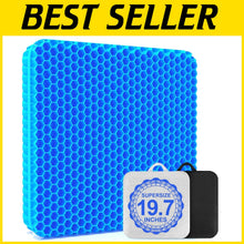 Load image into Gallery viewer, Breathable Large Gel Seat Cushion for Office, Car, &amp; Wheelchair Use - 19.7''