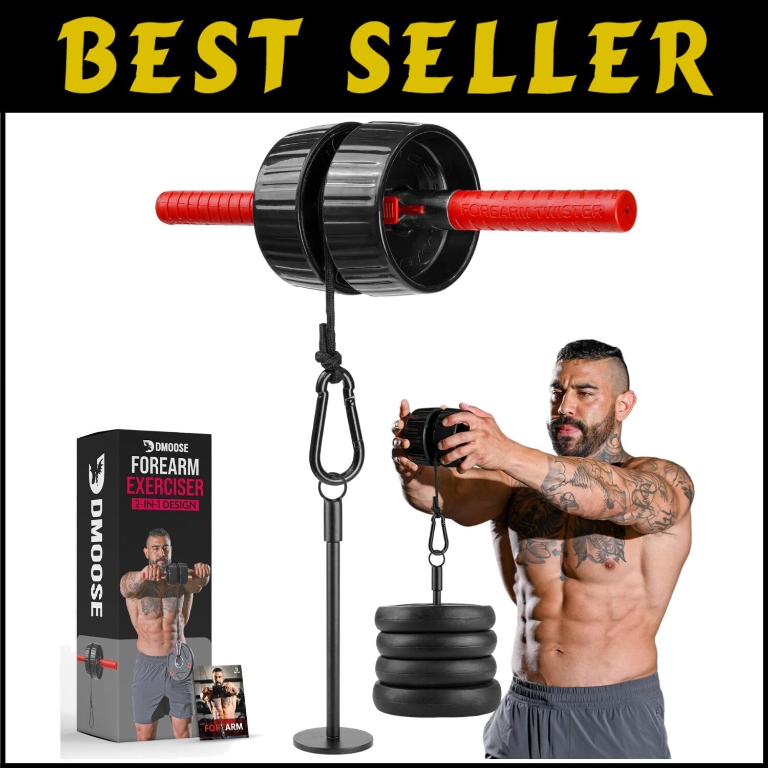 Convertible Forearm Strength Trainer with Anti-Slip Handles for Peak Performance