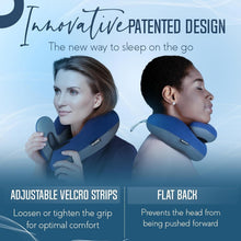 Load image into Gallery viewer, Adjustable Travel Neck Pillow with Double Support and Washable Carry Bag - Navy