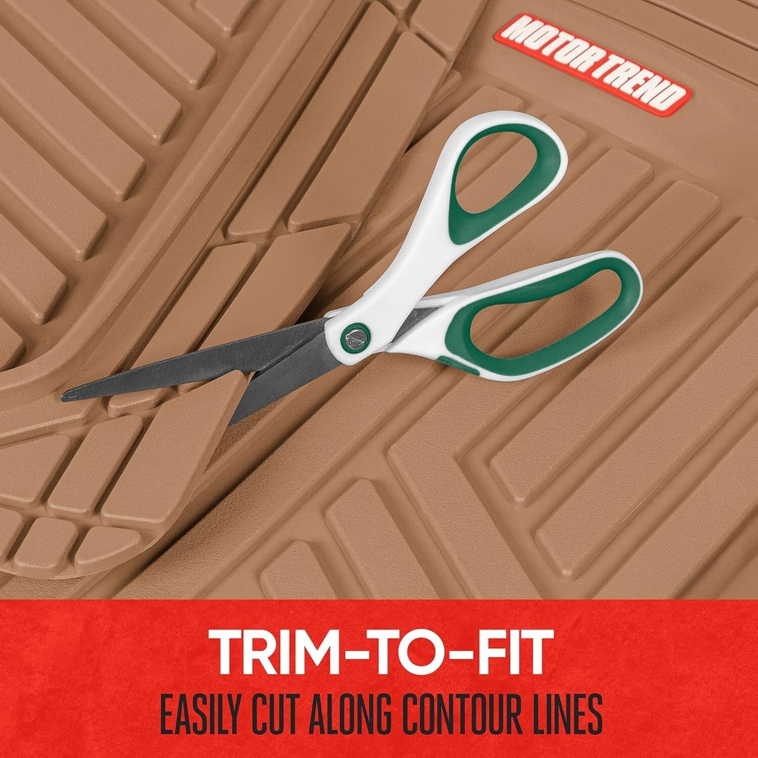 FlexToughXL Heavy-Duty Floor Mats - Universal Fit for Cars & SUVs - Beige