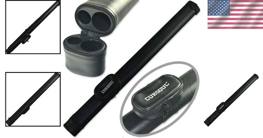 Compact 2x4 Hard Cue Holder - Protects Up to 31-Inch Cues with Pocket Storage