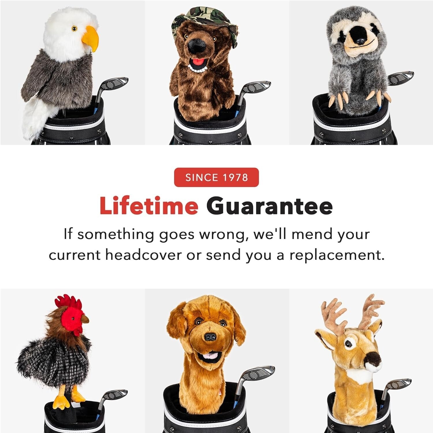 Durable Golf Driver Headcover with Unique Cartoon Design - Lifetime Guarantee