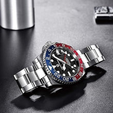 Load image into Gallery viewer, Sapphire Glass Men's Automatic GMT Watch – Elegant 40MM Stainless Steel Design