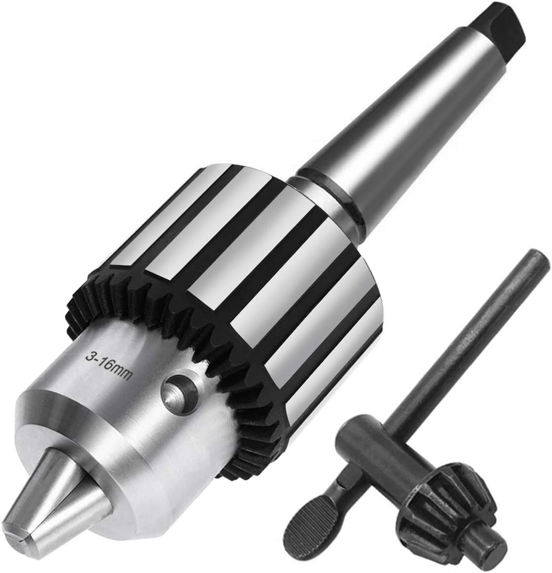 Super Heavy Duty 5/8" Drill Chuck with #2MT Arbor and Chuck Key - Precision Grip