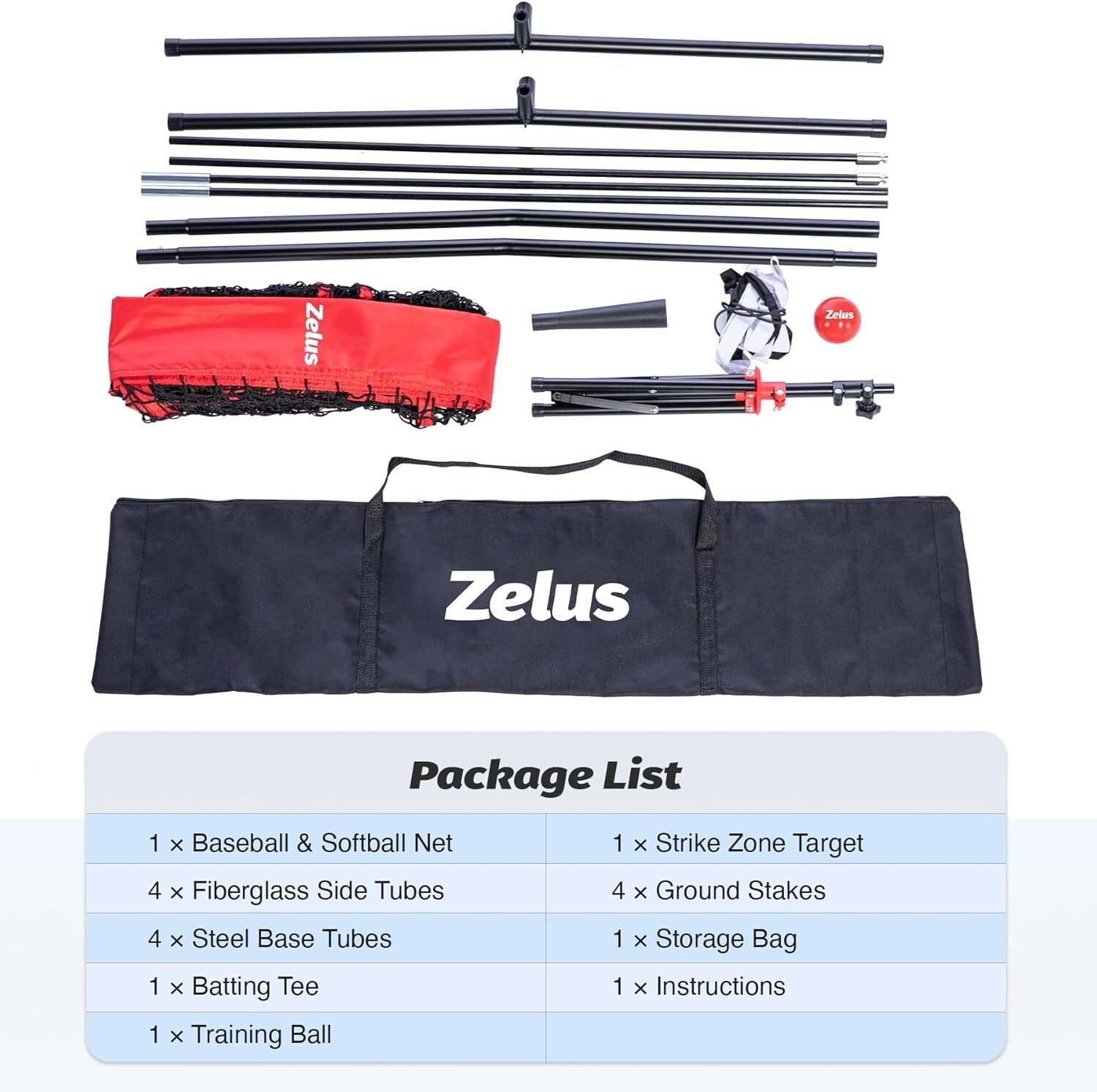 Knotless Polyester Baseball Net & Adjustable Tee for Indoor/Outdoor Training Fun