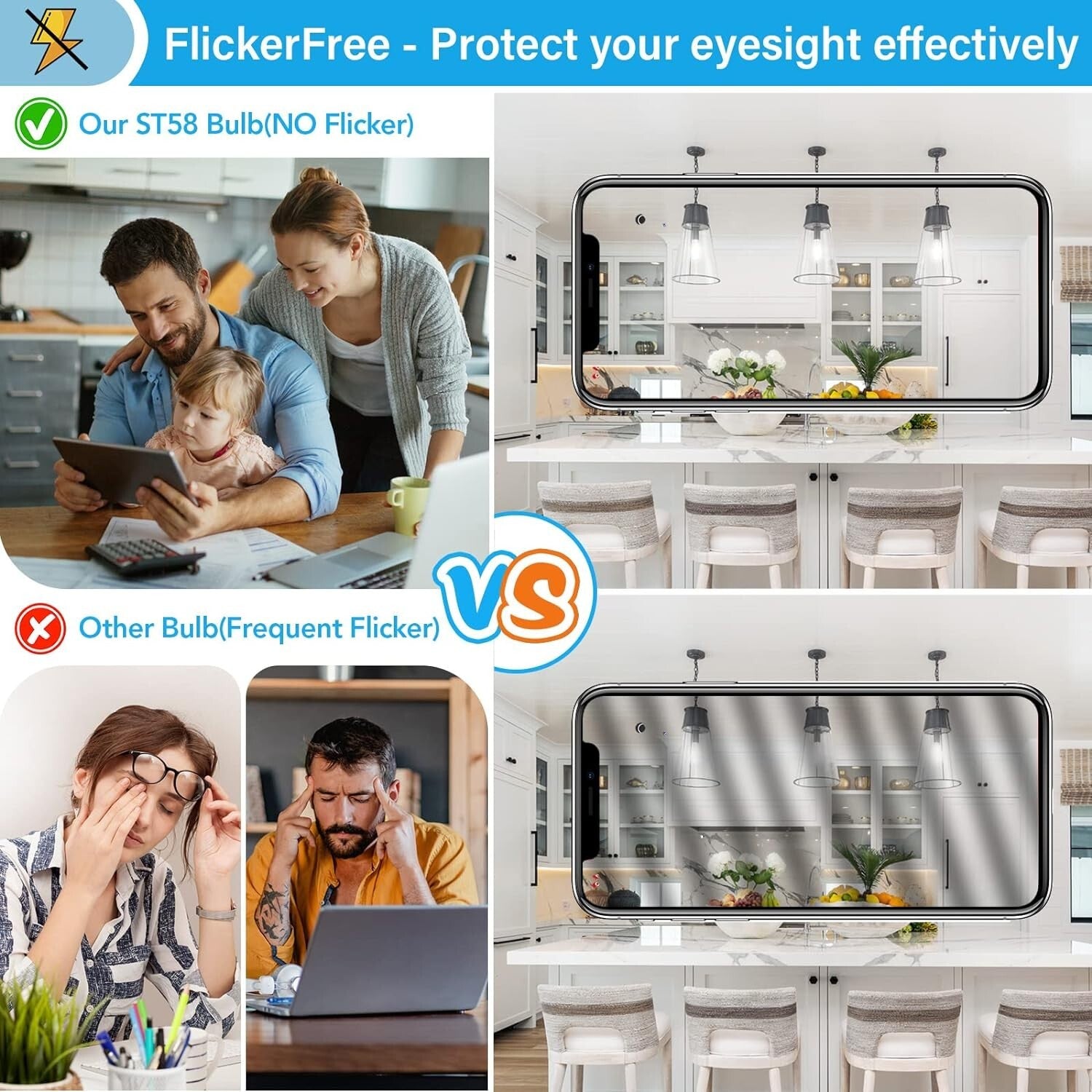 E26 Base 20-Pack Dimmable Vintage LED Bulbs - 6W 850 Lumens Daylight White Light