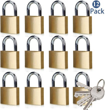 Load image into Gallery viewer, Durable Polished Brass Padlocks - Keyed Alike 12 Pack for Versatile Security