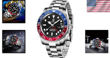 Load image into Gallery viewer, Sapphire Glass Men's Automatic GMT Watch – Elegant 40MM Stainless Steel Design