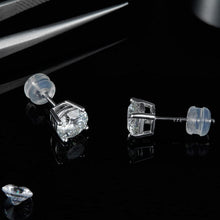 Load image into Gallery viewer, Timeless Moissanite 1 ct Stud Earrings - Durable Silver with Lever Back Design