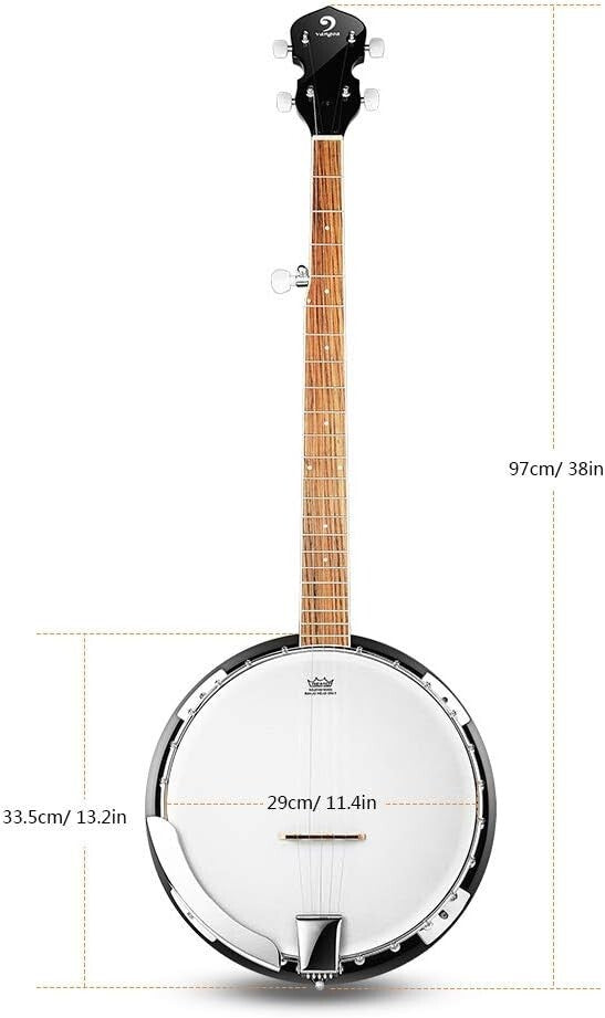 Beginner-Friendly 38" 5-String Banjo Set with Adjustable Height and Accessories