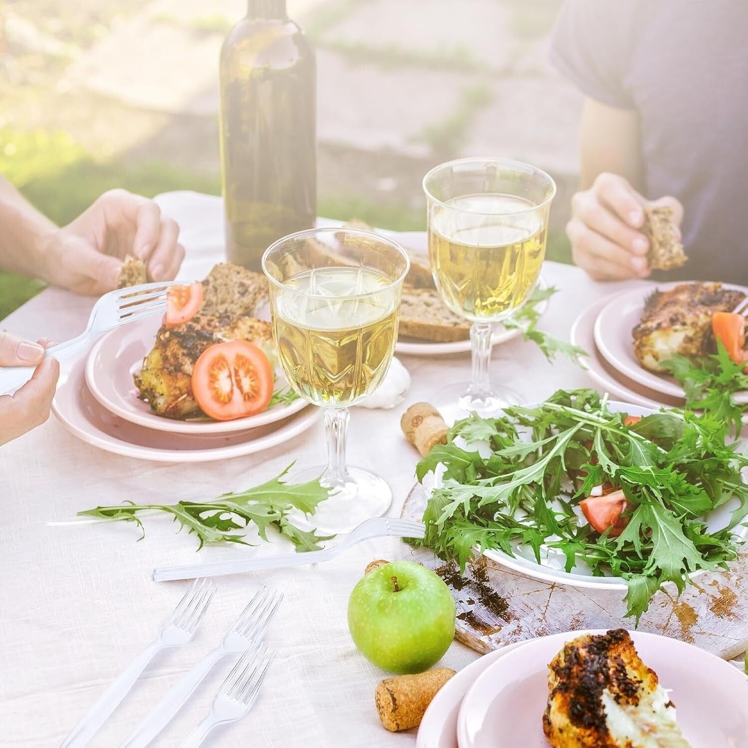 Premium 1000 Pack Clear Plastic Forks - Sturdy, Dishwasher Safe for All Events