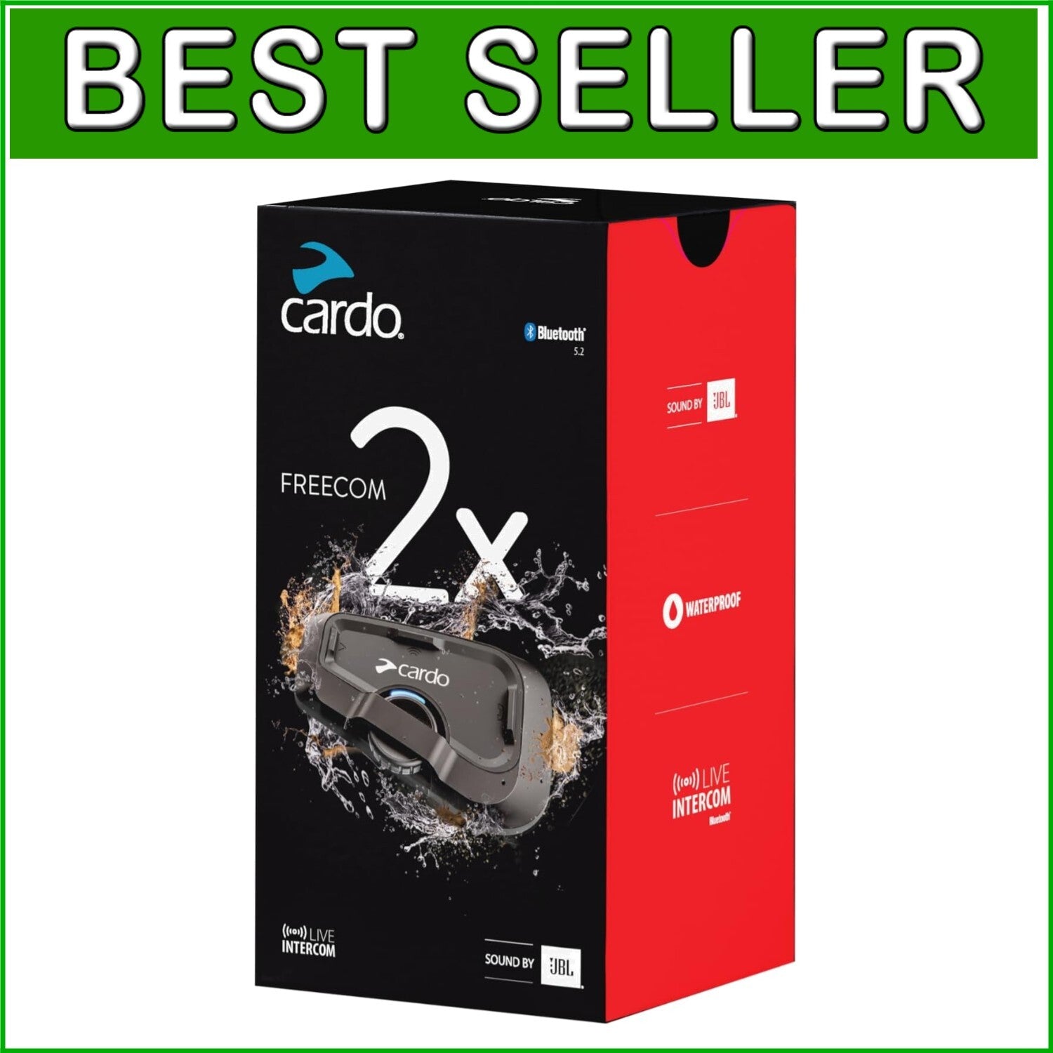 Bluetooth Motorcycle Headset with Live Intercom - Waterproof & Dynamic Sound