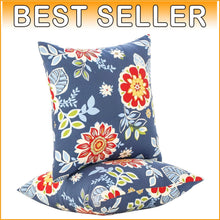 Load image into Gallery viewer, Vibrant 2-Pack 18-Inch Water-Resistant Floral Pillows for Cozy Outdoor Living