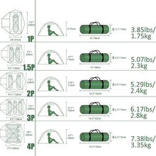 Load image into Gallery viewer, Spacious 3-Season Ultralight Camping Tent for 1.5 Persons - Easy Green Dome Tent