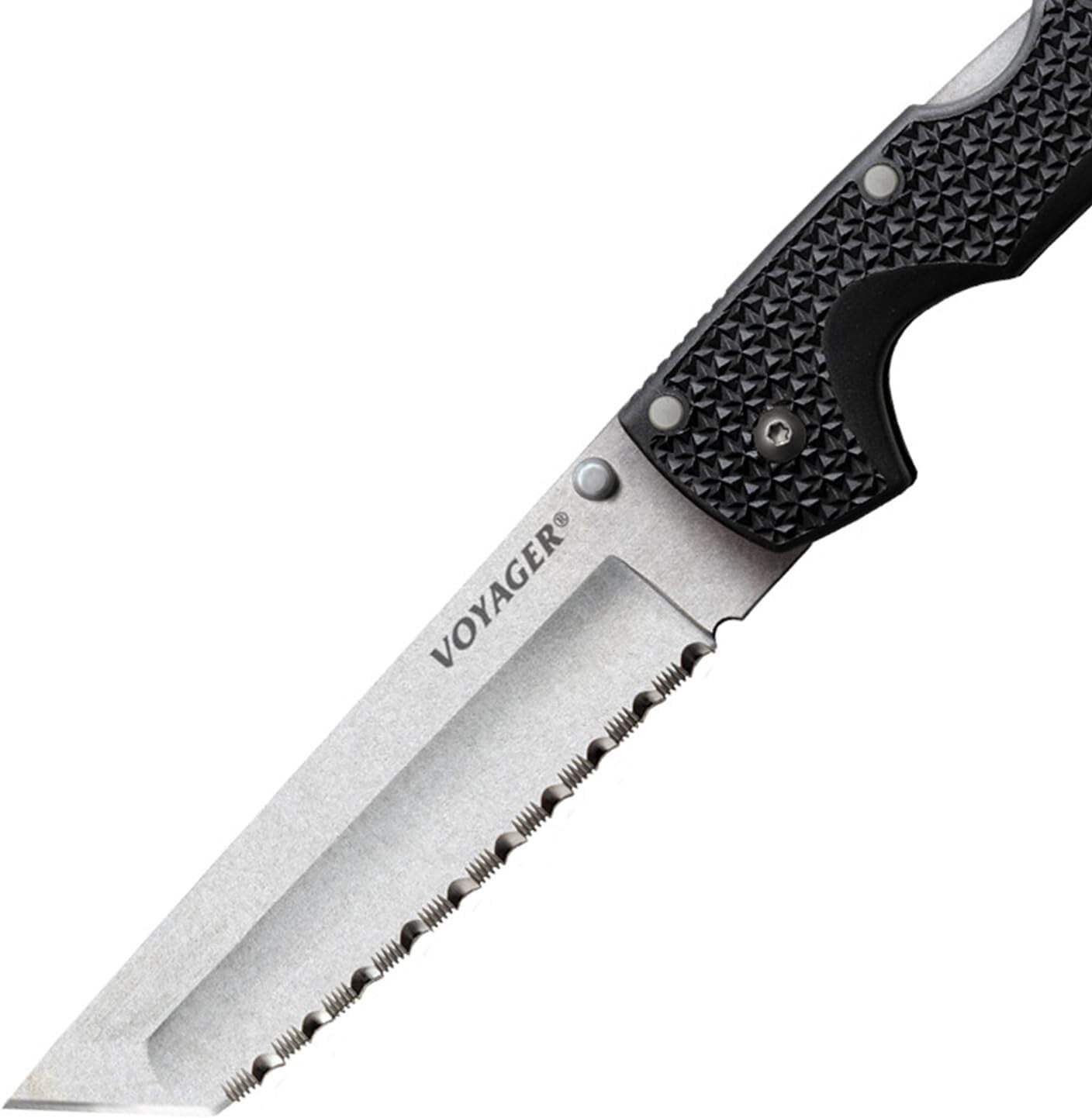 Durable XL Voyager Folding Knife with Serrated Tanto Blade for Everyday Carry