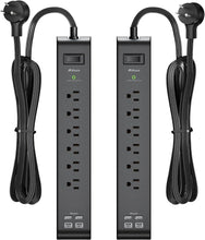 Load image into Gallery viewer, Versatile USB Charging Surge Protector Power Strip with 900 Joules Safety Rating