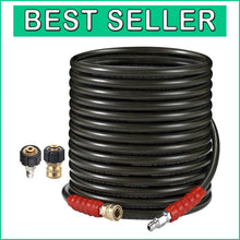 Load image into Gallery viewer, Versatile 50ft Steel Braid Pressure Washer Hose - 6000 PSI, for Gas &amp; Electric