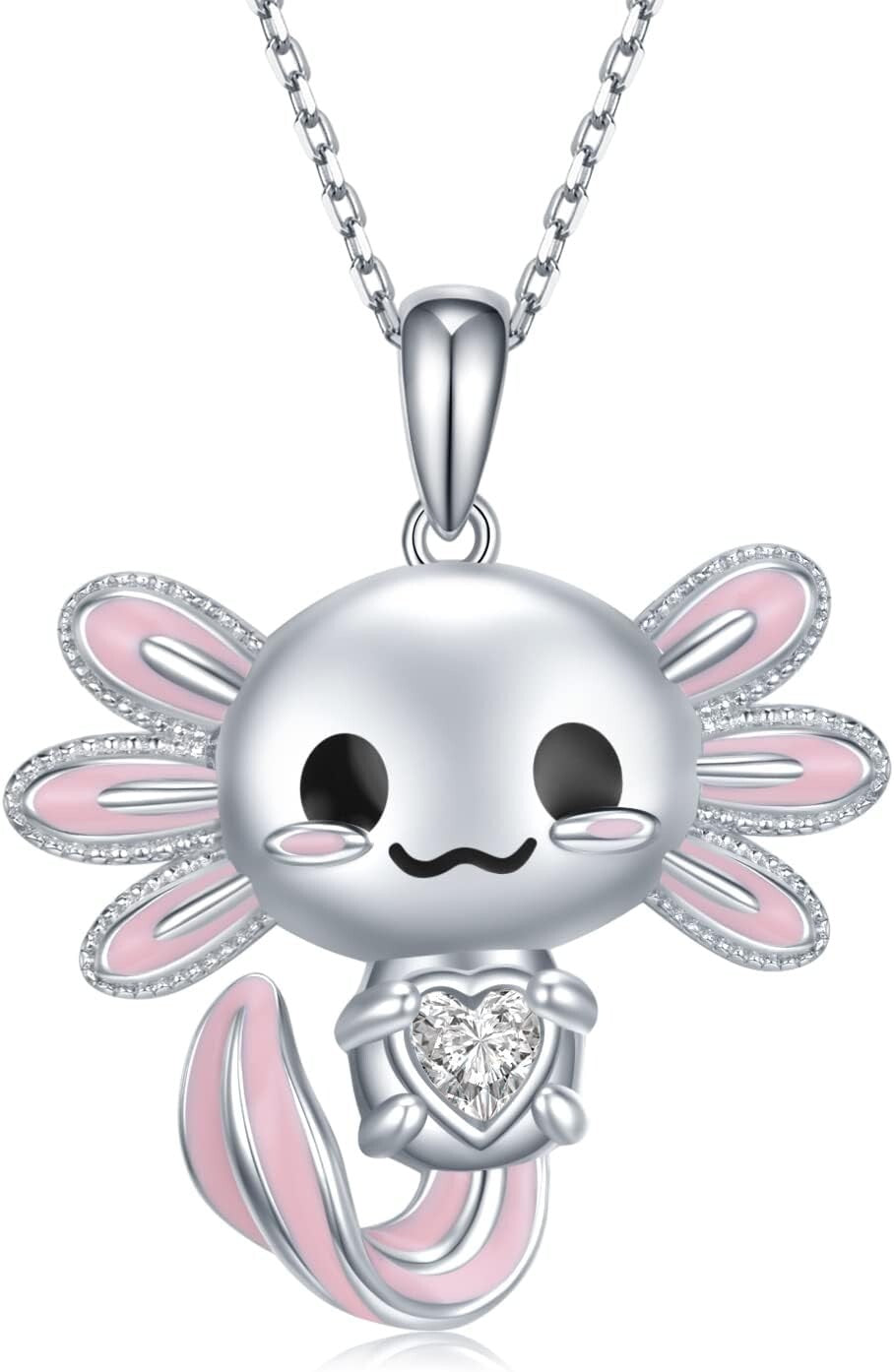 Delicate Axolotl Necklace in 925 Sterling Silver - Perfect Gift for Any Occasion