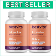 Load image into Gallery viewer, 500mg L-Leucine Capsules (480 Veg Caps) - Pure Protein Synthesis Support