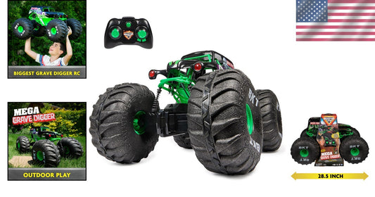 Mega Grave Digger Remote Control Monster Truck - Ideal Gift for Young Drivers!