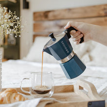 Load image into Gallery viewer, Milano 9-Cup Stovetop Moka Espresso Maker - Modern, Safe &amp; Stylish in Blue
