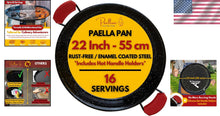 Load image into Gallery viewer, Easy-Clean 22 Inch Enameled Paella Skillet for Large Gatherings &amp; Outdoor Feasts