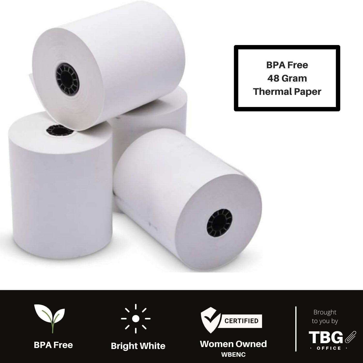 BPA-Free Thermal Receipt Paper Rolls for POS - 3 1/8” x 230’ – 30 Rolls