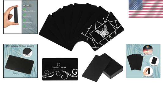 100-Pack Customizable Metal Business Cards - Durable Aluminum 3.4 x 2.1 inch