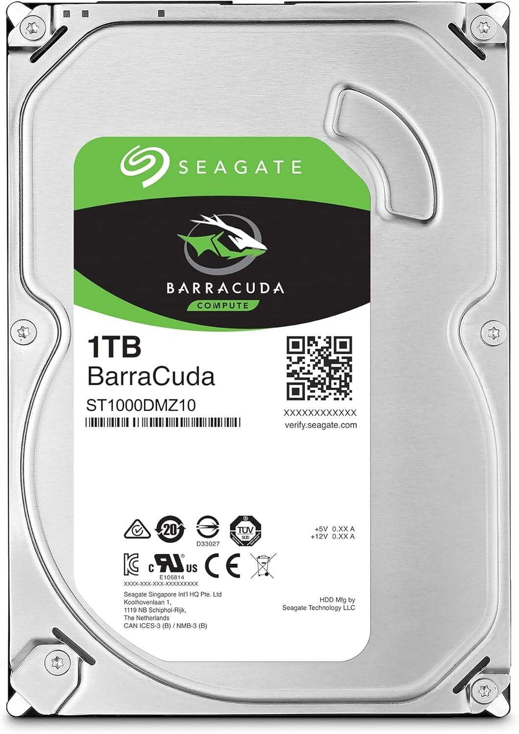 BarraCuda 1TB 7200 RPM 3.5'' SATA Internal Hard Drive for Gaming & Editing