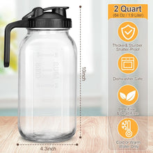 Load image into Gallery viewer, Stylish 64oz Glass Mason Pitcher with Leak-Proof Lid for Iced Beverages