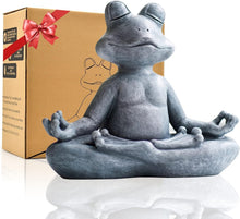Load image into Gallery viewer, Intricate 12.5" L Meditating Frog Statue - Unique Gift for Zen Garden Lovers