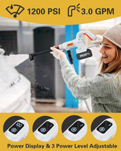 Load image into Gallery viewer, Efficient 1200 PSI Cordless Pressure Washer with Adjustable Nozzle &amp; Battery