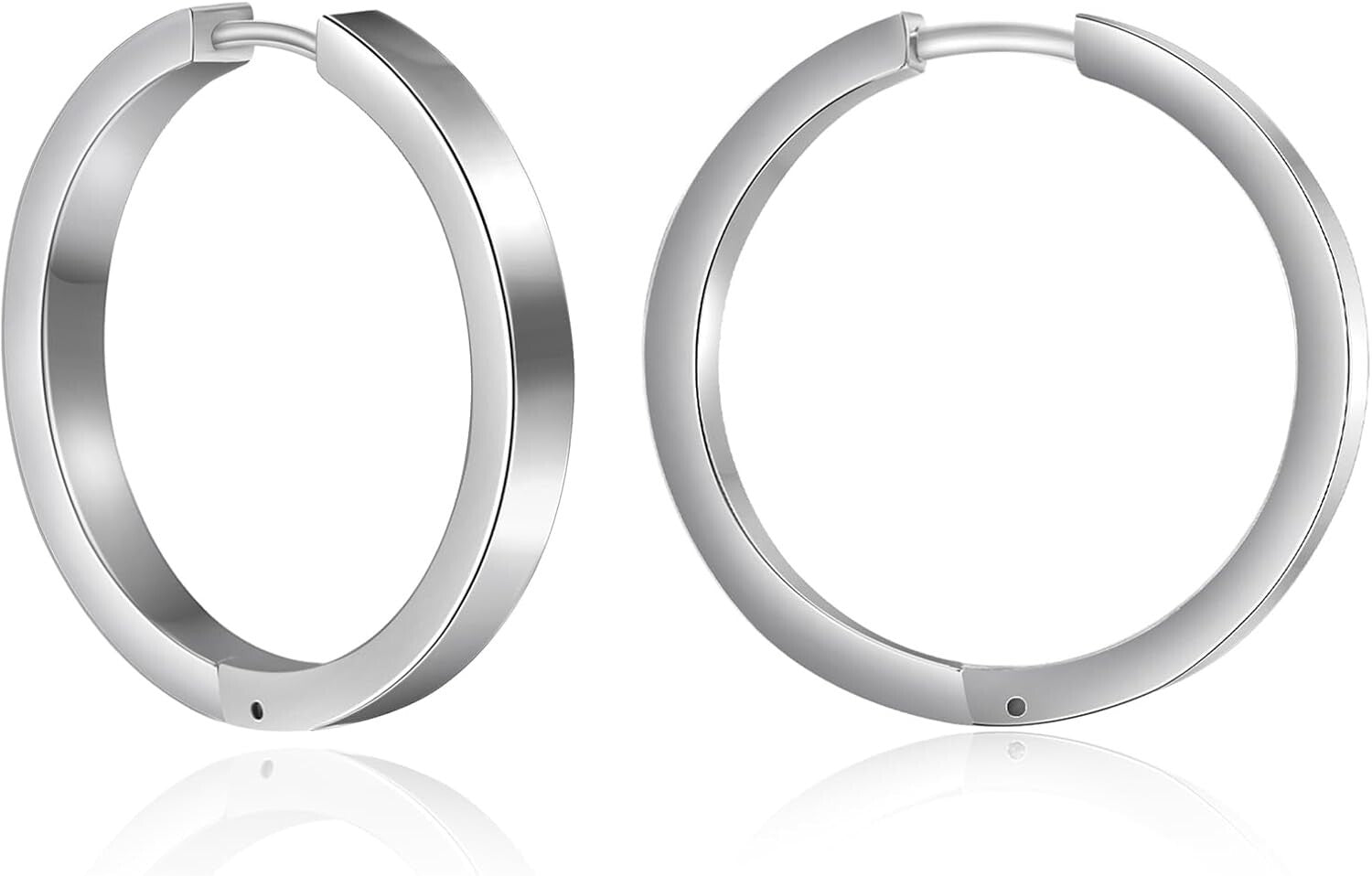 Small/Large Pure Titanium Hoop Earrings - Hypoallergenic Comfort for Men & Women