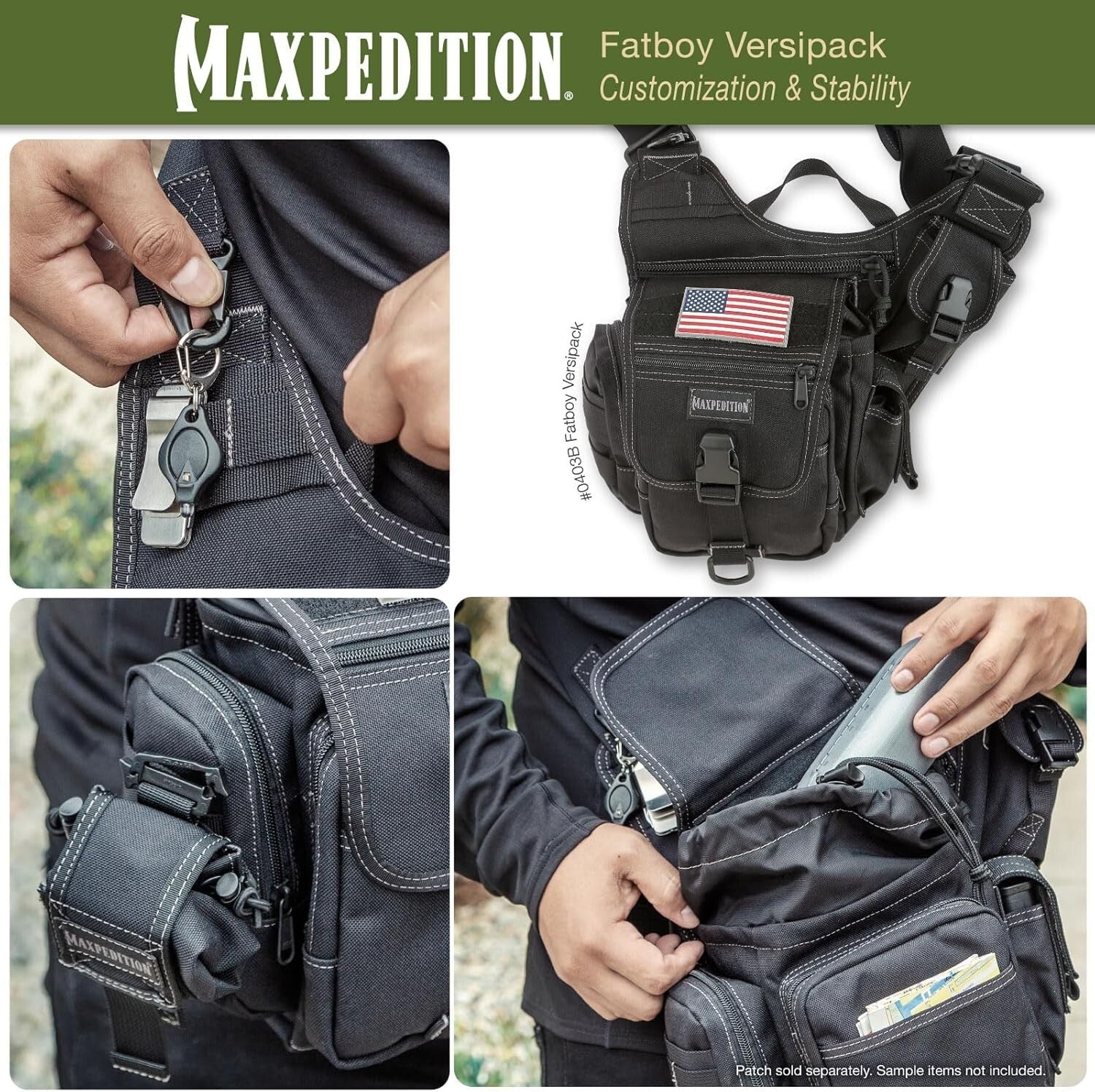 Ergonomic Fatboy Versipack - Stylish Nylon Sling Bag with Quick-Release Buckles