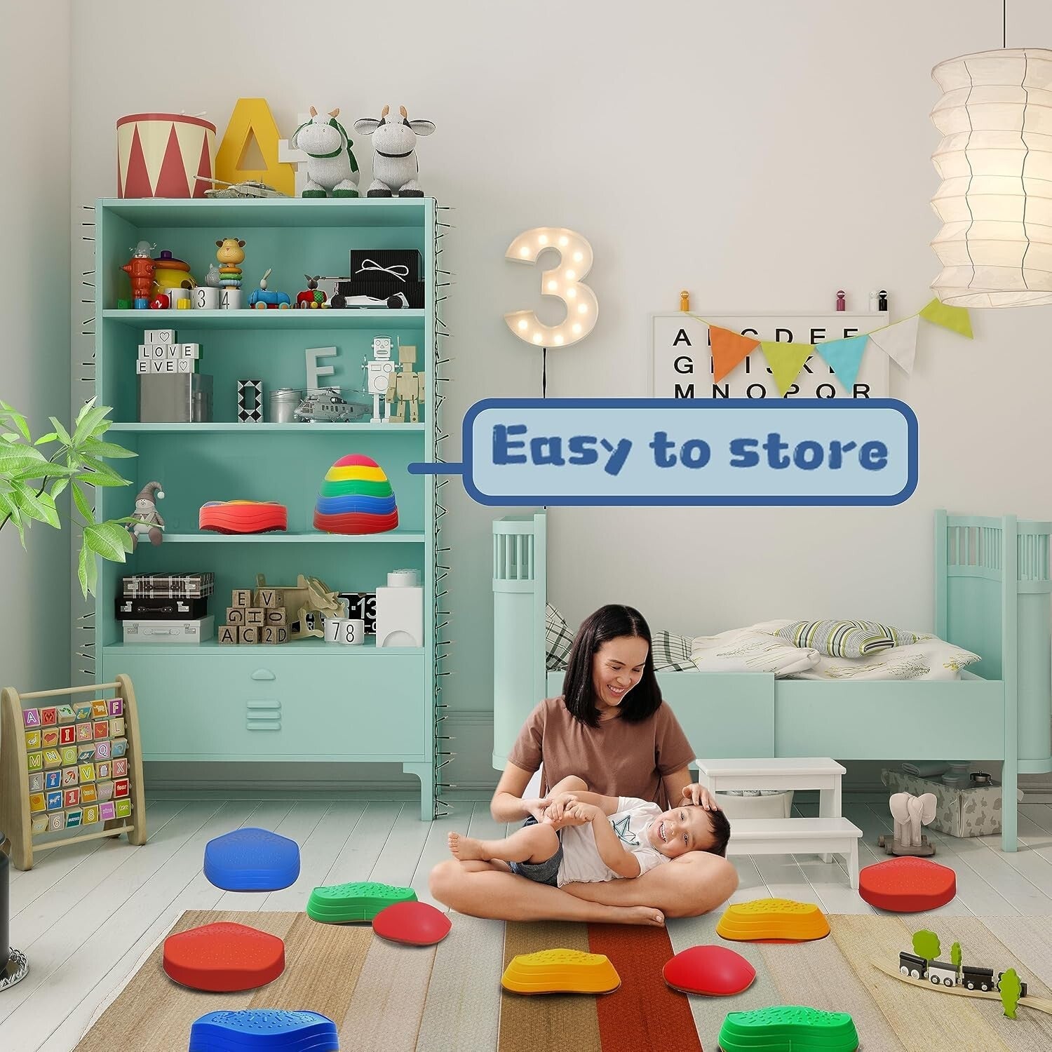 10-Piece Colorful Toddler Stepping Stones Set - Boost Balance & Coordination