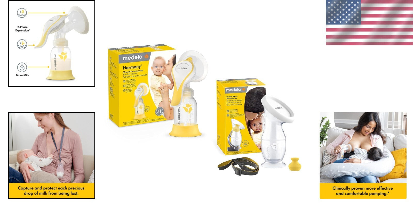 BPA-Free Harmony Manual Breast Pump & Silicone Collector - Easy Milk Capture,