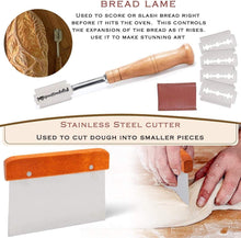 Load image into Gallery viewer, Premium Rattan Banneton Proofing Basket Set with Whisk, Scrapers &amp; Scoring Tool