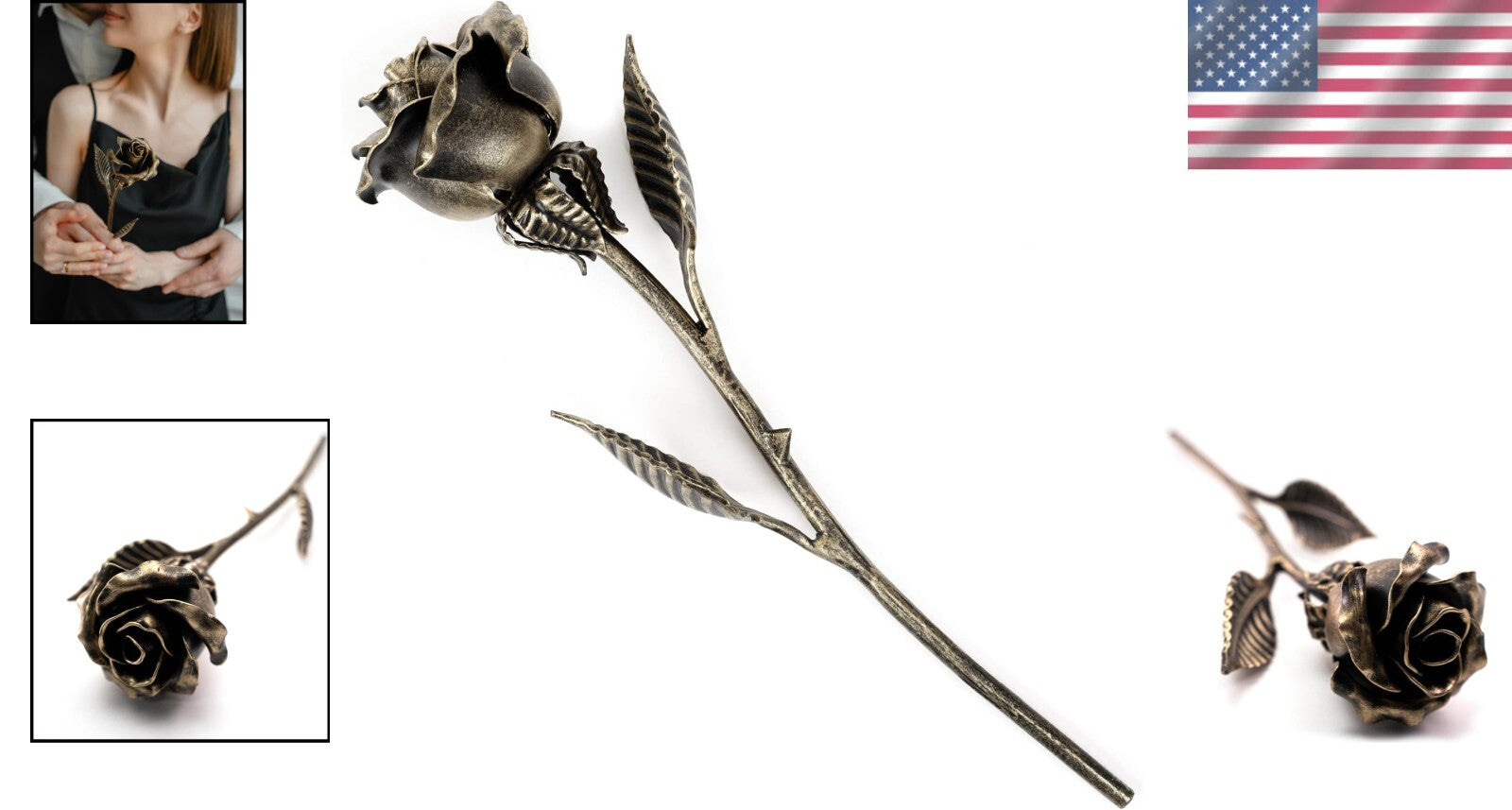 Elegant Handcrafted Bronze Rose - Perfect for Valentine’s Day and Weddings