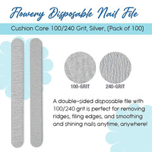 Load image into Gallery viewer, Hygienic Disposable Nail Files 100/240 Grit – 100 Individually Sealed Units