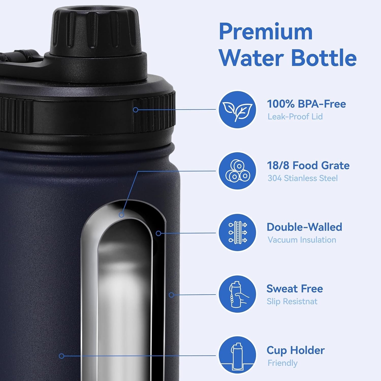 Stylish 16 oz Stainless Steel Kids Water Bottle - Perfect for School & Travel