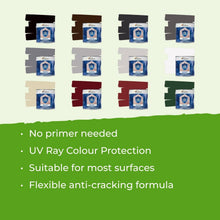 Load image into Gallery viewer, Premium White Exterior Paint: 323 sq ft Coverage - Crack &amp; Rot Protection [2.5L]