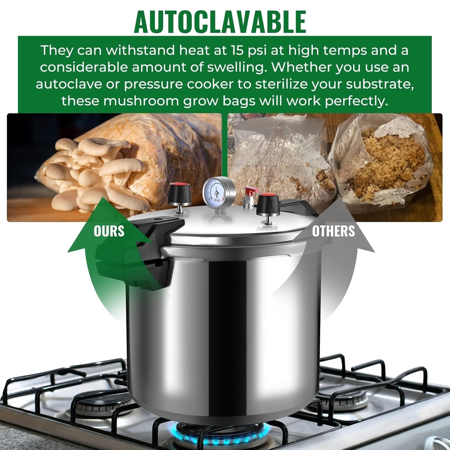 Autoclavable 20-Pack Mushroom Grow Bags - 5.5" x 9.8" x 25.6" for Optimal Growth