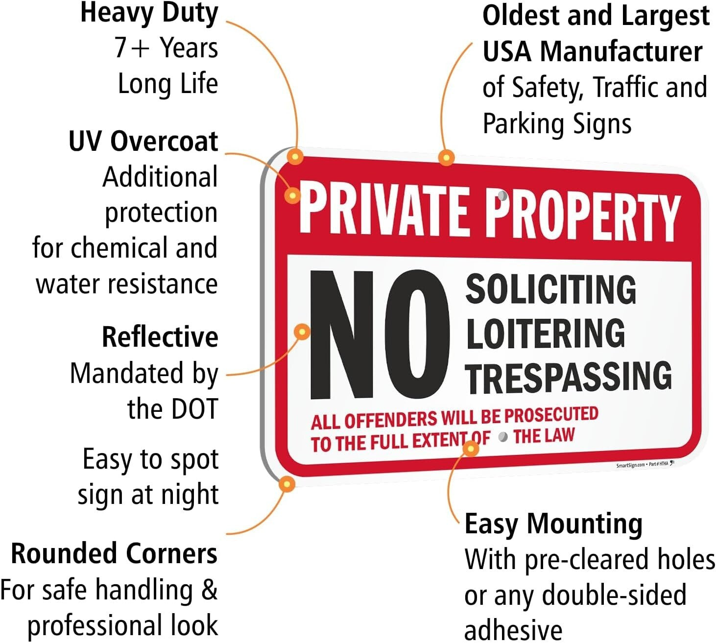 2-Pack Private Property No Soliciting Signs - Durable 12x18" Aluminum Design