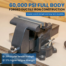 Load image into Gallery viewer, Sturdy 6.5 Inch Ductile Iron Bench Vise - 210° Swivel Base for Precision Work