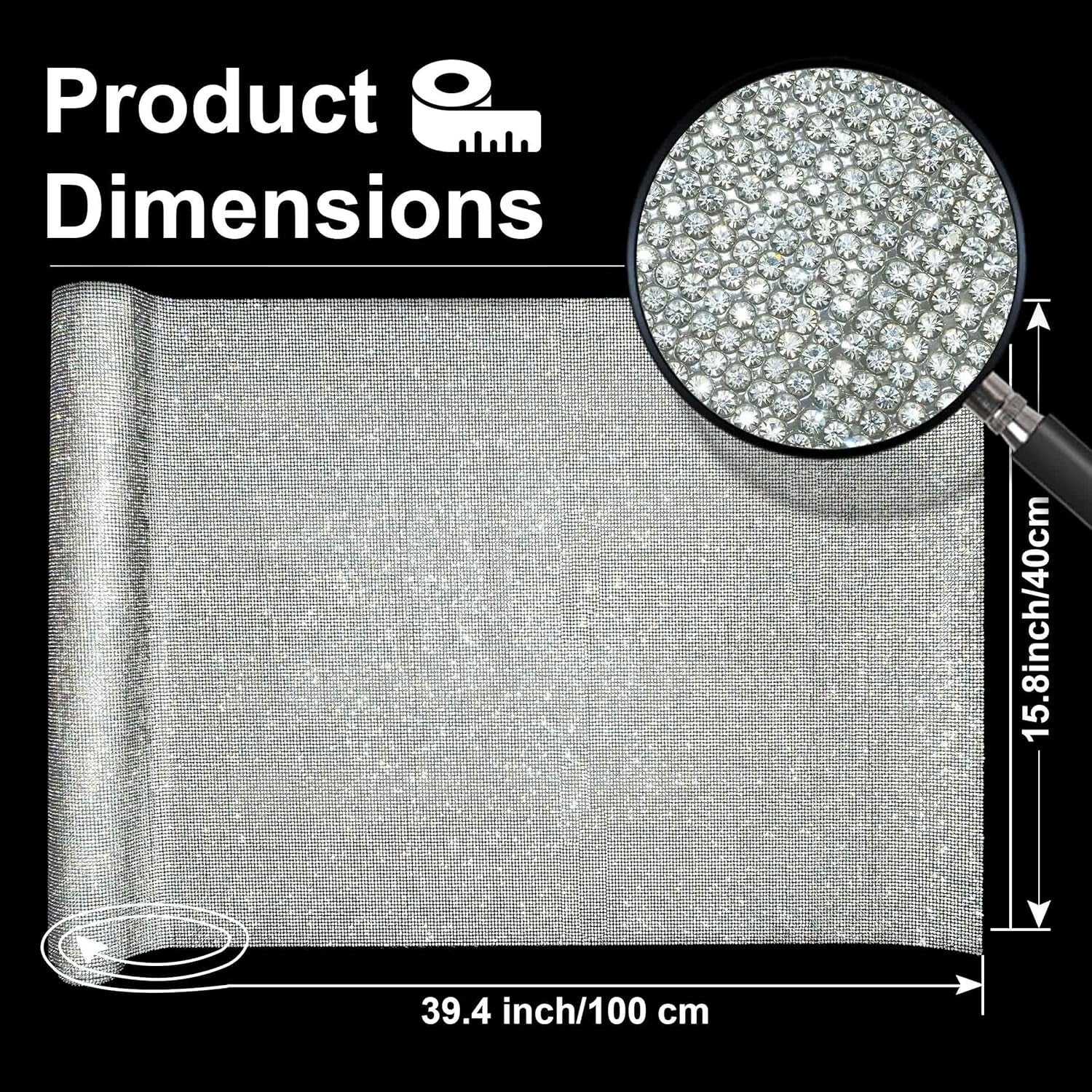 DIY Car Bling Rhinestone Sticker - 81000 Crystal Gems on 15.8" x 39.4" Sheet