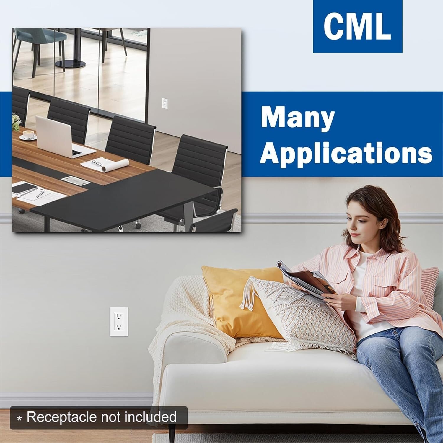 Child-Safe 1-Gang Matte White Wall Plates - 40 Pack, Scratch & Impact Resistant